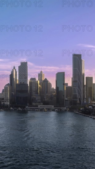 Australia Sydney downtown skyline panorama and financial business center cityscape near Opera House