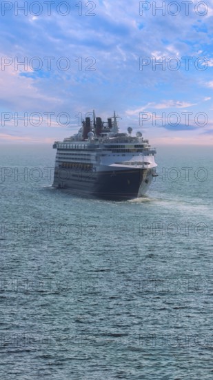 Cruise ship arriving at Puerto Vallarta vacation, Mexico. Scenic ocean and beach views