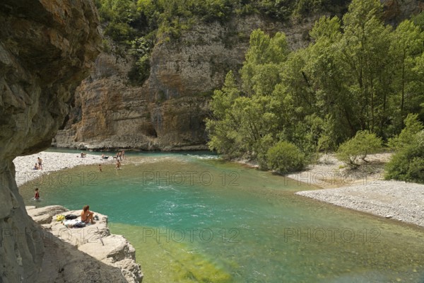 The River Ara in the Spanish Pyrenees near Ainsa, Spain