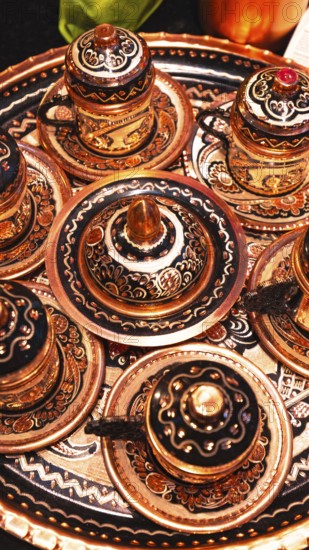 Turkey, national food in restaurants of colorful Istanbul Fatih old historic neighborhood