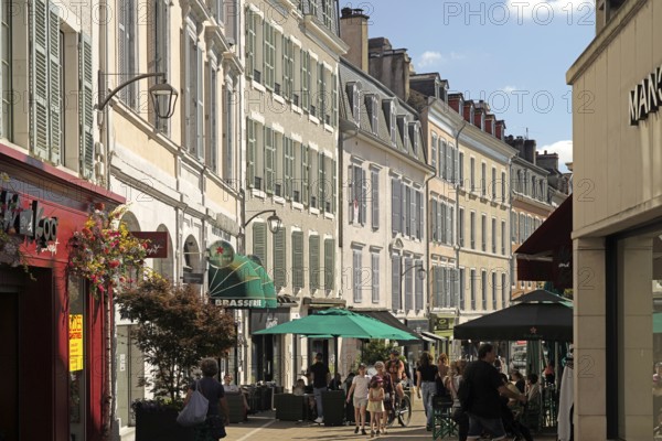 Pedestrian zone in the old town centre of Pau, Pyrenees, France