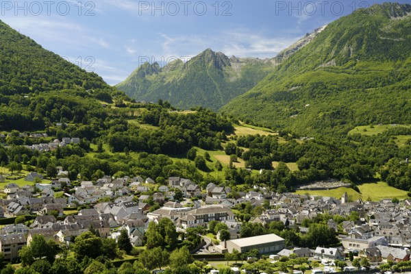 Luz-Saint-Sauveur and the landscape of the Pyrenees, France