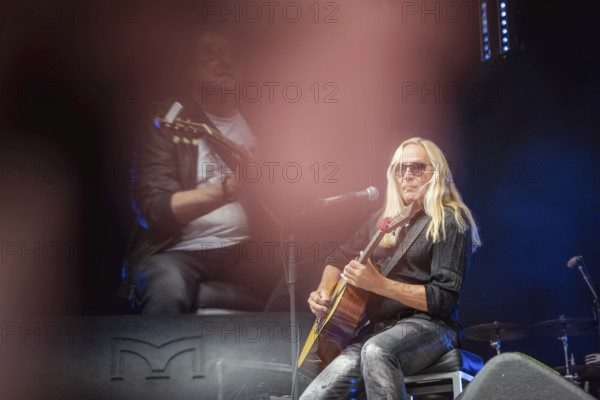 Maschine and Uwe Hassbecker (Silly) live at the Berliner Rundfunk 91.4 Open Air in the Berlin ParkbÃ¼hne Wuhlheide on 05.07.2025 Note: the photo was taken with the help of a glass pane