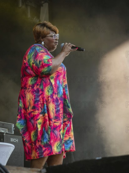 Dorrey Lyles, singer of the Weather Girls at the Berliner Rundfunk 91.4 Open Air in the Berlin ParkbÃ¼hne Wuhlheide on 05.07.2025