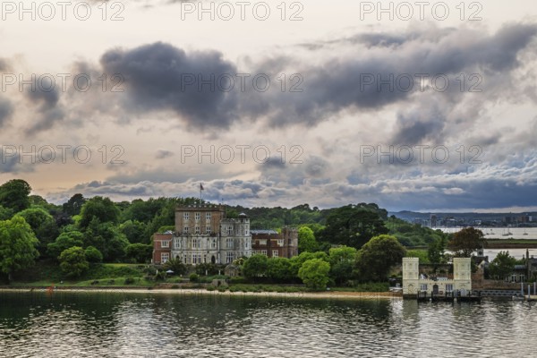 Sunset over Brownsea Castle, Brownsea Island, Poole, Dorset, England, United Kingdom