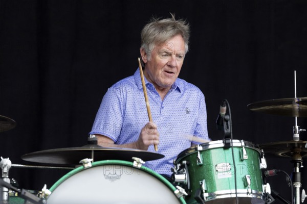 Billy Doherty, drummer, The Undertones, punk rock band, Northern Ireland, open air at the Citadel Music Festival, 04.07.2025, Zitadelle Spandau, Berlin, Germany < english> The Undertones, punk rock band, Northern Ireland, open air at the Citadel Music Festival, July 4, 2025, Spandau Citadel, Berlin, Germany