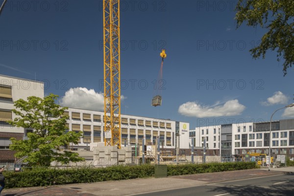 Extension, building, new ward building with operating theatre extension, hospital, AugustenstraÃŸe, Leer, East Frisia, Germany