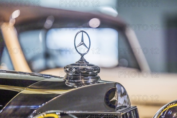 The Mercedes-Benz Museum in Stuttgart presents a journey through the automotive history of the global corporation. The history of the Mercedes star begins with the first automobile in 1886. 28.05.2025. Stuttgart, Baden-WÃ¼rttemberg, Germany