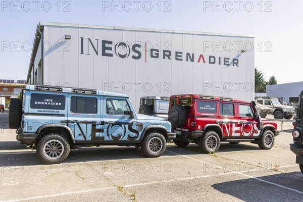 Off-road vehicles of the INEOS Grenadier brand. Branch of the French automotive company in Holzgerlingen, Baden-WÃ¼rttemberg, Germany
