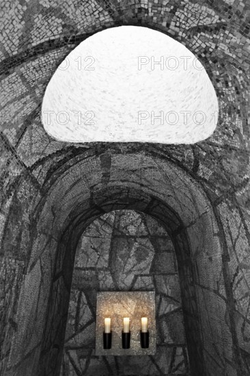 Bittermark memorial, memorial site, view into the crypt, artist Léon Zack, Dortmund, North Rhine-Westphalia, Germany