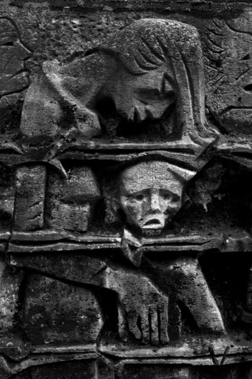 Bittermark memorial, memorial site, detail of the relief, artist Karel Niestrath, Dortmund, Ruhr area, North Rhine-Westphalia, Germany