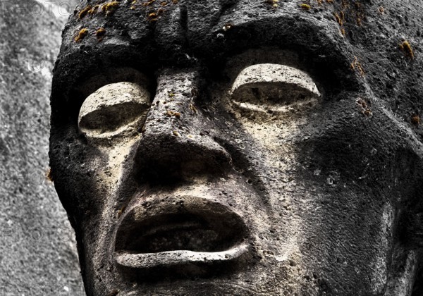 Bittermark memorial, memorial site, portrait of the tortured main figure, artist Karel Niestrath, Dortmund, Germany