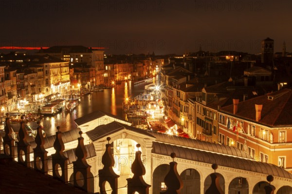 View of the Grand Canal from the Fondaco dei Tedesch in the Rialto district, Venice, Veneto, Italy