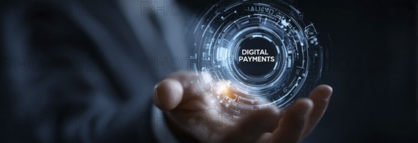 Digital payments concept that show advanced payment technologies and reliability of new financial fintech approaches, AI generated