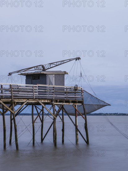 Fishing huts over Randonnee entre Histoire et Nature, Fouras, Fouras-les-Bains, Charente-Maritime, Nouvelle-Aquitaine, France