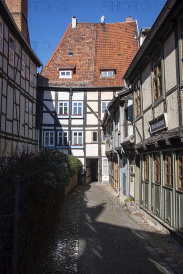 Historic half-timbered house in the UNESCO World Heritage town of Quedlinburg, Saxony-Anhalt, Germany