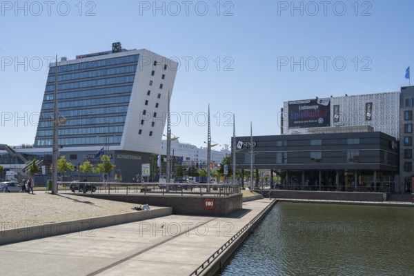 Modern office building and casino, Stena Line, Schwedenkai, Kiel, Kiel Fjord, Baltic Sea, Schleswig-Holstein, Germany