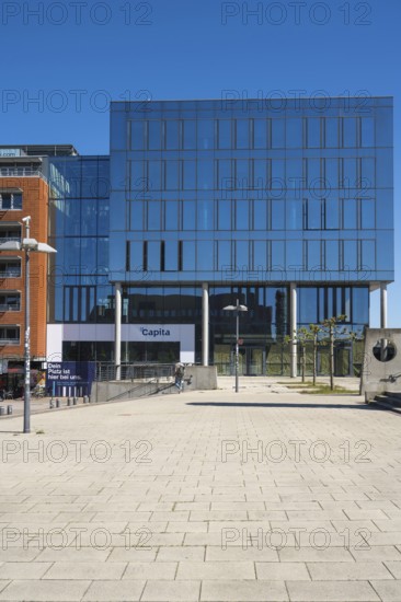 Modern Capita office building at Germaniahafen, Museum Harbour, Kiel, Kiel Fjord, Baltic Sea, Schleswig-Holstein, Germany