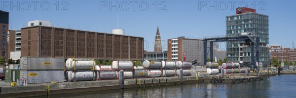Modern office building, town hall, Schwedenkai, harbour, Kiel, Kiel Fjord, Baltic Sea, Schleswig-Holstein, Germany