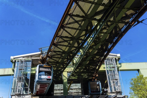 A suspension railway at the Vohwinkel terminus, Wuppertal, Germany