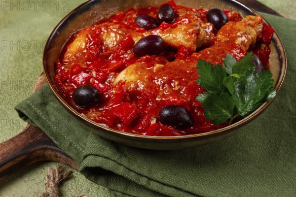 Pollo alla romana, Roman chicken, homemade, no people