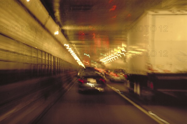 Rush hour in the Lincoln Tunnel, Movement, New York City, USA