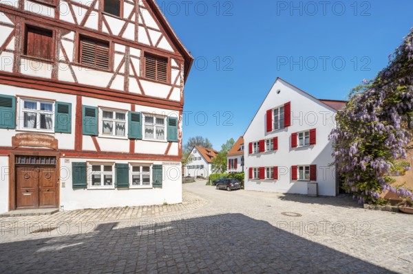 Half-timbered house in the Gerberviertel in the historic old town, Nördlingen, Bavaria, Germany