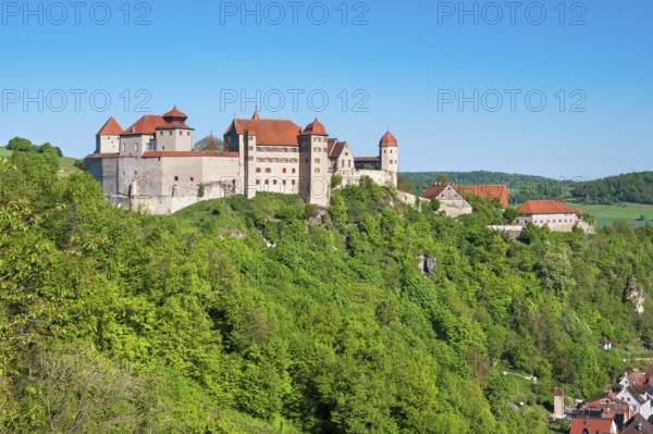 View of Harburg Castle, Donau-Ries, Swabia, Bavaria, Germany