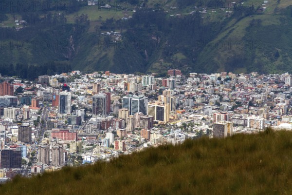 City of Quito, View from the Cruz Loma cable car station. Pichincha province, Ecuador, South America
