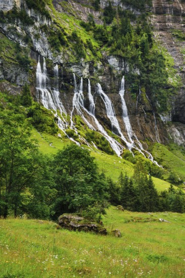 Jungibach Falls in Gental near Engstlenalp, Canton Bern, Switzerland