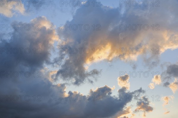 Dramatic cloudy sky shortly in front of sunset