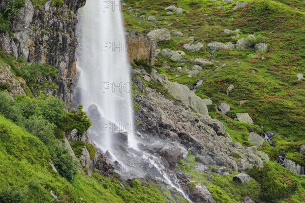 Wyssebach Falls plunges over a striking cliff, Canton of Bern, Switzerland