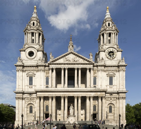 West frontage St Paul's cathedral church, City of London, London, England, UK architect Christopher Wren