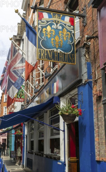Exterior of The French House pub, Sean Street, Soho, London, England, UK