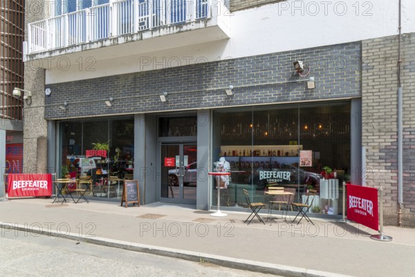 Beefeater gin distillery entranced shop, Montford Place, Vauxhall, Lambeth, London, England, UK