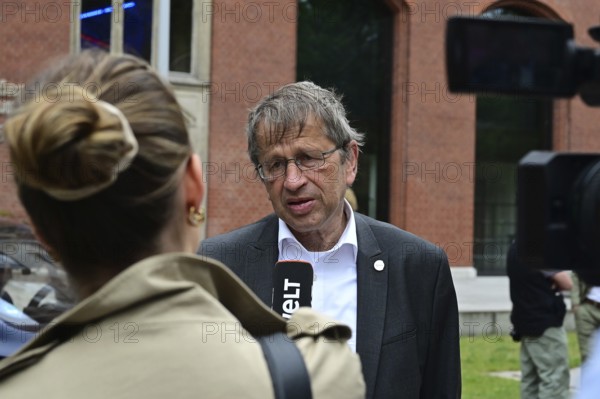 Charite and BMW launch study and test in-car sensors that measure and monitor health and vital signs. On the picture Professor Heyo K. Kroemer (Charite) in an interview with Welt-TV