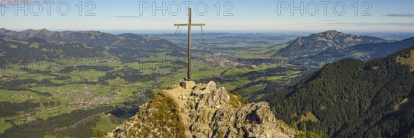 Panorama from the Rubihorn, 1957m, into the Illertal, AllgÃ¤u, Bavaria, Germany