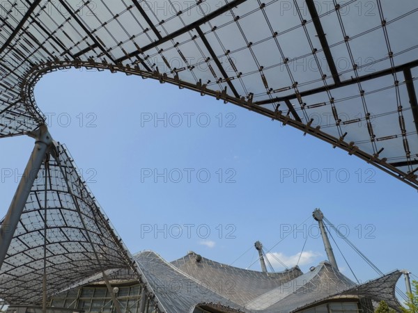 Roof construction, Olympic Park, Munich, Bavaria, Germany