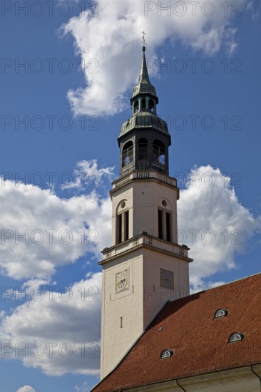 Tower of the Evangelical Lutheran Church of St Mary in Celle, Lower Saxony, Germany
