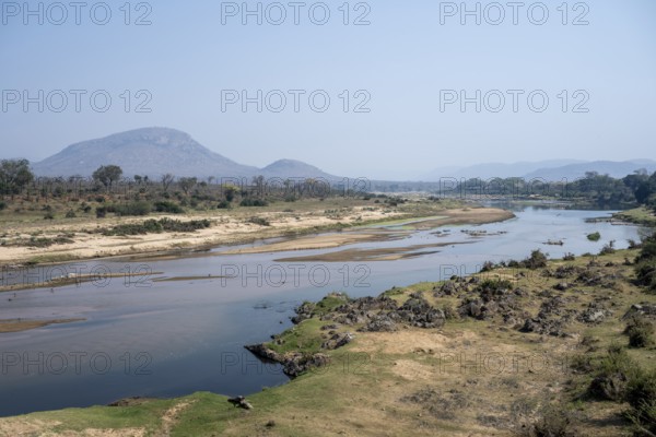 African savannah, landscape with Sabie River, Kruger National Park, South Africa
