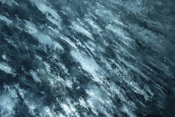 Detail, Ice structure with trapped air bubbles, Artificial ice cave through the glacier ice, Mer de Glace, Montenvers, Chamonix, Haute-Savoie, France