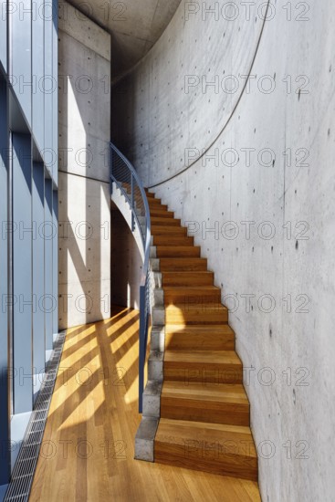 Conference pavilion, conference building, staircase, architect Tadao Ando, modern architecture, Vitra Campus, Vitra Design Museum, Weil am Rhein, Baden-WÃ¼rttemberg, Germany