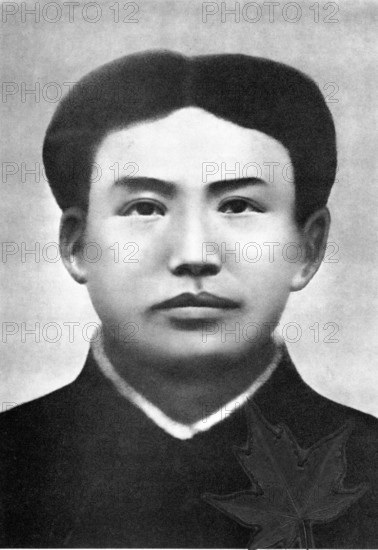 Portrait of the young Mao Zedong or Mao Tse-tung, (1893-1976), ca. 1920s, China