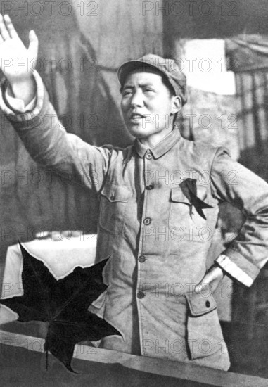 Portrait of the young Mao Zedong or Mao Tse-tung, (1893-1976) Mao Zedong Tse-dong, ca. 1940s, China
