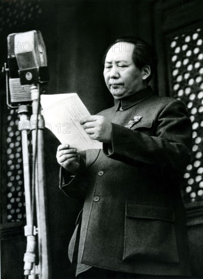 Mao Zedong or Mao Tse-tung gives a speech, 1970s, China