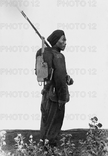 Chinese soldier in Tsingtau, China in July 1900