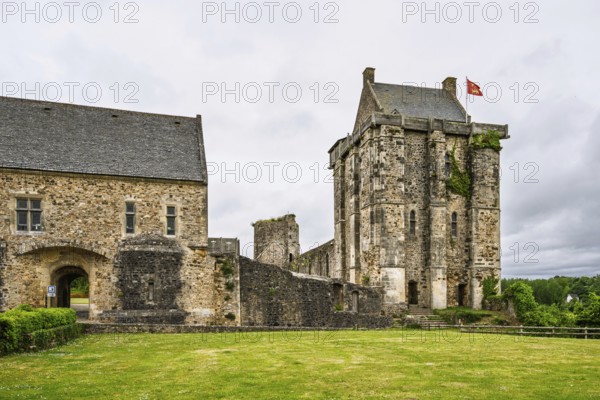 Castle ruin of Chateau de Saint-Sauveur-le-Vicomte, Manche, Normandy, France