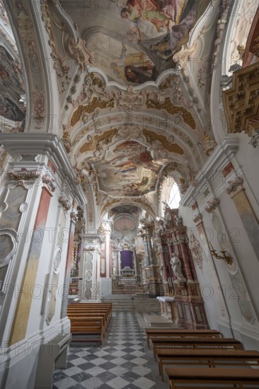 Right aisle of the collegiate basilica, Neustift St Margarethen, Vahrn, district of Bozen, South Tyrol, Italy