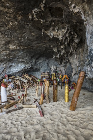 Princess Cave, Phra Nang Cave Shrine, Ao Phra Nang Beach, Railay Beach, Ao Nang, Krabi, Thailand