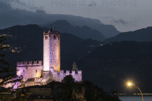 Scaliger Castle by night, Malcesine, Veneto, Italy